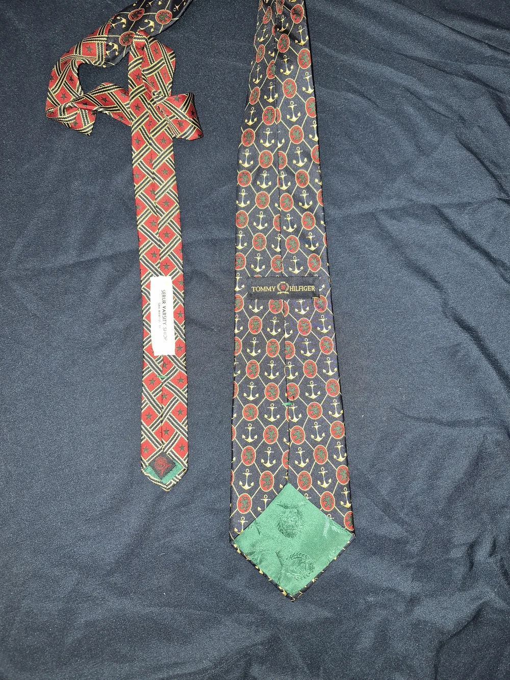 Tommy Hilfiger Navy, Red & Gold Nautical Anchor Silk Tie